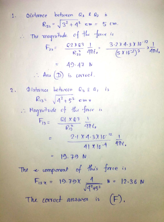 1、 distance between e89 s face F 92 3.2X4.3 D121 The nagyithude f 49.47 N is caect 2. istance betuseen Q3 2 a is 13 2-1 ΧΑ.3X