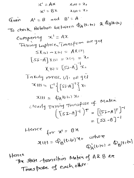 C - Aur (10) - To xol - Bx X (0) = xo Given 5 X is) - 110) no AaB and and B- A To check Relation between PAltito) & Poltito)