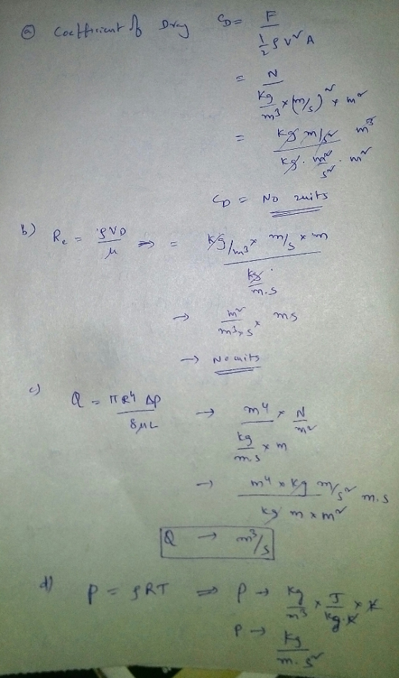 © Coefficient of Drag V- F m) em =Kfmism f. w. min Cos No ruits b) Re-Br . 45 m m ms mes -) Nemits » AMRY A – MYN 8uL - munny