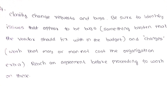 claity change xequests Be sure td iden ify and bugs seues that appeas to bug sSome-thing bdken that be Ihe vendo budget and c