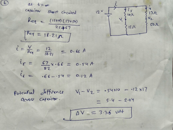 เว几 capacitor svent chcuted (2 са 2s467 Req = 18.2in 12 8 2 acvos Caput