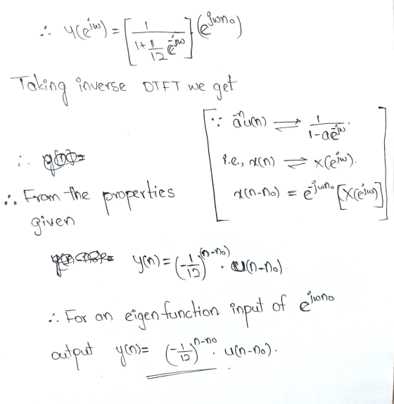 4 Cew) (ona) IIW Taking inverse DTFT we e get Baum :: -aan xCeów). 8.C, sino ain-Do) ejuno Excew :. From the properties given