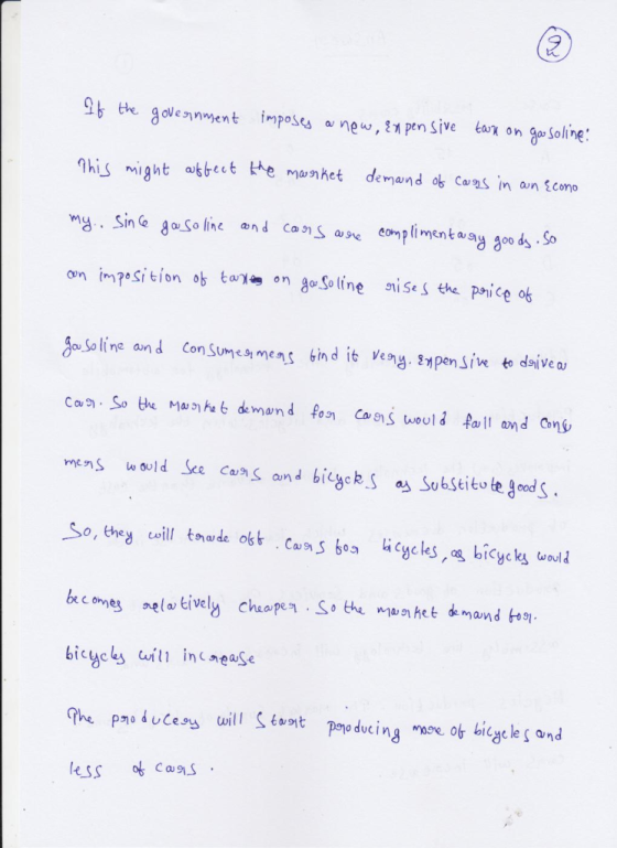 9 t govesnnment tmposen Sive tax on g soline This might oet He anhet demand o coas in an Scomp on imposition ob taya, on go,S