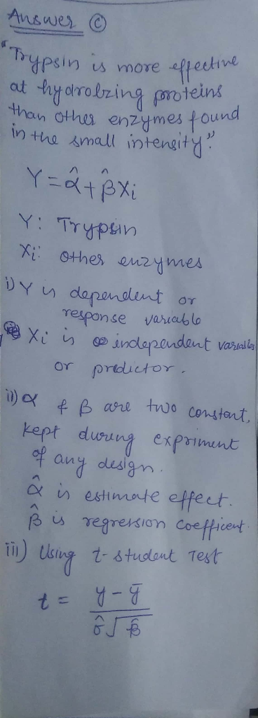 s more ftective at thyolrolzing proteins h othe enzymes tound Y: Trypn response vaiablo e X.·レ) o indapa.dant vaglala kept dw