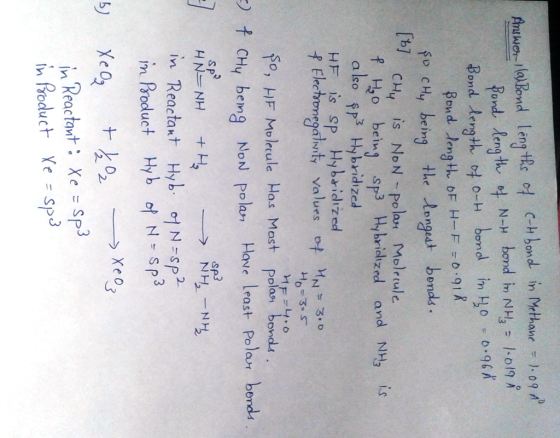 ond In Methane . 09 A Pond leng t N-H bond i NHo9R Band.length o-н bond m o o.96A. fo cHy being the ongest bonde b CH is NoN