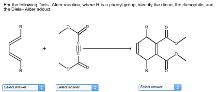 For the following diels-alder reaction, where R is