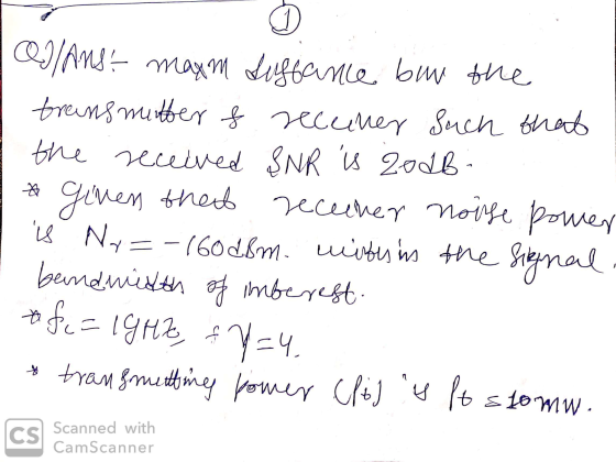 Q/Ansi maxim Luffance but the transmitter f recuiner such that the received SNR is 20 db- * Яем hok окшет Totk pray is Ny=-16