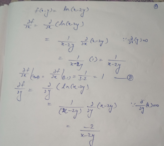 fla. y) = ln (-2y) of u cln (e-zy) un e-zy) 32 x-2y - x-2y x-zy of land of 16. = 32 = 1 (dne-zy) df y og (x-2y) of Carry on a