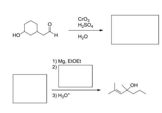 Croz H2SO4 HO H20 1) Mg, EtOEt OH 3) H30+