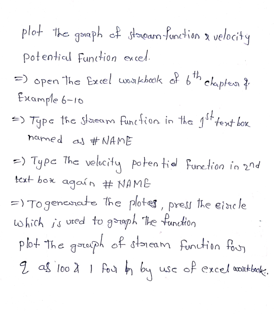 2uoc plot the graph of storam function e velocity potential function excel. =) open the Excel workbook of 6th chapters of Exa