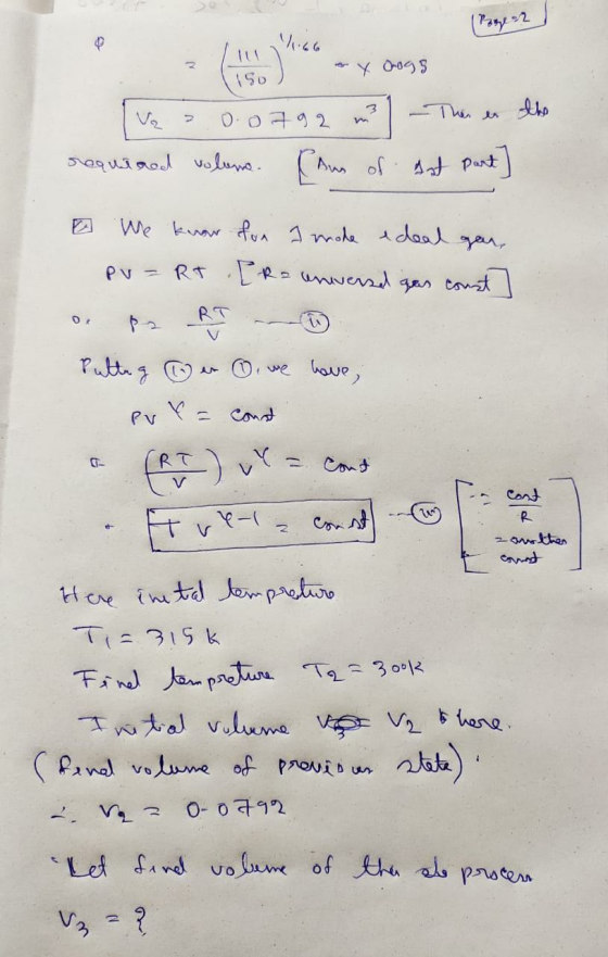 1.66 2 - Yoogs 150 Va - The es 0.0792 required volume. [Aus of ast part BA We know for 1 mode edeal RT I Raunversd gas const