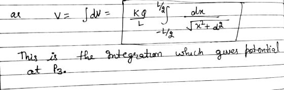 tar ar L V Ve sdu Ке dne Sx²+ da -Lg This is the Integration which gives at P3. potential