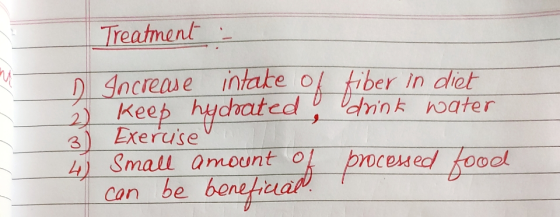 Treatment fiber in diet drink water Increase intake of 2 keep hydrated! Exercise 4) small amount of can be beneficiall 3) pro