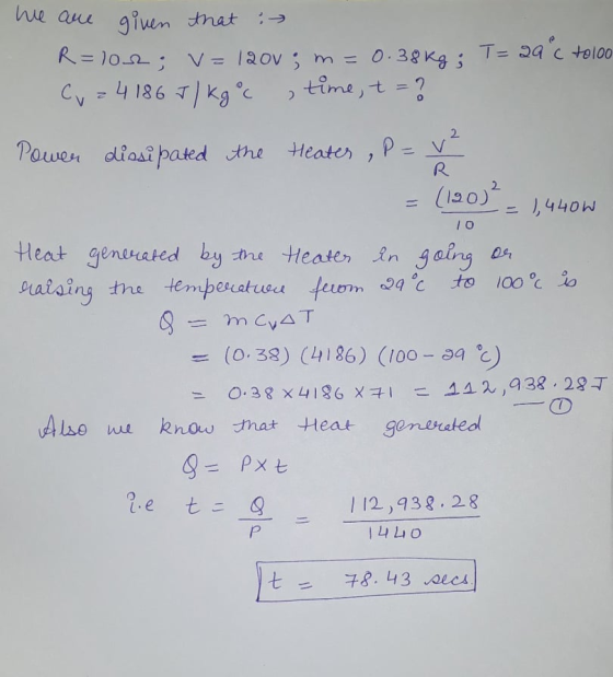 hwe au giwn 2. ),440W I o Heat generated (0.39) (4186) (100-39 %) Aho know mat Heat geniateal L. e 12,93 g .28 14ム。