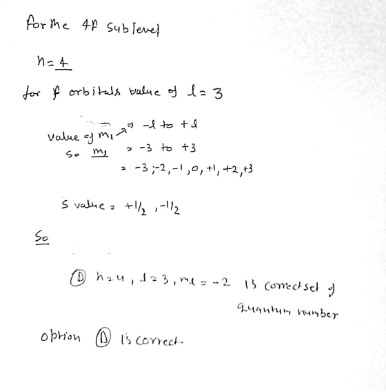 for the 47 sublevel n=4 for of orbitals talue of l=3 ا ط na od to td value of min so me -3 to t3 2 -3;-2,-1,0, +1, +2, +3 ا Ś