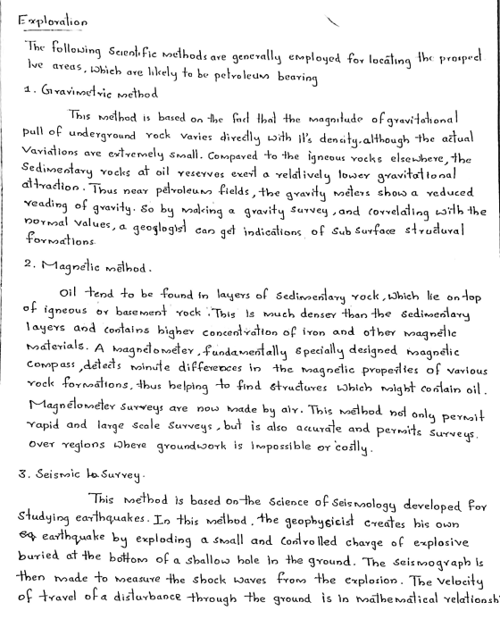 Ive areas, which are Exploration The following Scientific methods are generally employed for locating the prospeel likely to