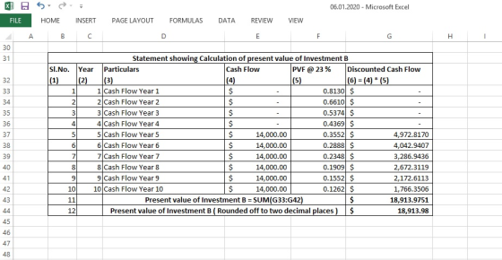 06.01.2020 - Microsoft Excel XES FILE HOME INSERT PAGE LAYOUT FORMULAS DATA REVIEW VIEW Sl.No. (5) Hamnogle Statement showing