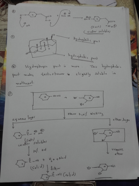 20 + / Na ot O- (salt) DOND (water solubles .. hydrophilic post I hydrophobic part ④ part Hydrophopic part is more. This hydr