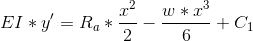 W* EI *y = Ra* +C 6