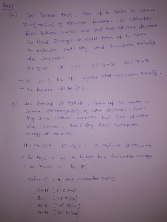 Ars (1) from ub to down in Column So atractien Im Periodic table Size(sadius) o elements increates force between huclew and o