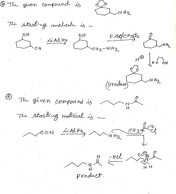 ☆ The given compound is Inha . The starting molecule is - OH OH Piecletadla ů . Lialty EN ~ elta-Nita OOH (product LNH2 6 The