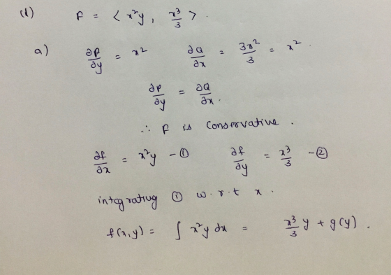 ( - Rey, 쯤 7 3 2 a) 2 302 () OP ay da an 3 ) ap ay OQ an . F is 3 Conservative y - 0 af dy integrating west af ax 0.0t A、 쩨 d