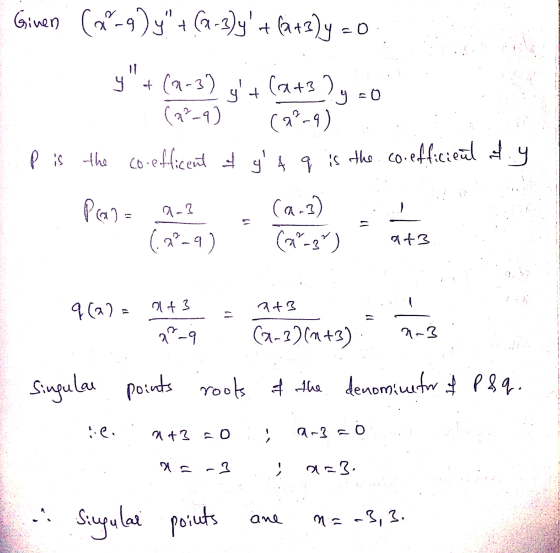 Given (0-9)y + (x-3)yt fat3y = 1 co y +(2-3) ५ s+ (a+3 ?y=0 (92-9) (27-9) p is the co-efficent of gt g is the.co.efficie