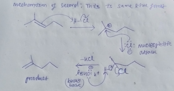 mechanism of second, Thas ² same live forest li mucleophate V i assan -ud ce produes ABno ut (buiny base)