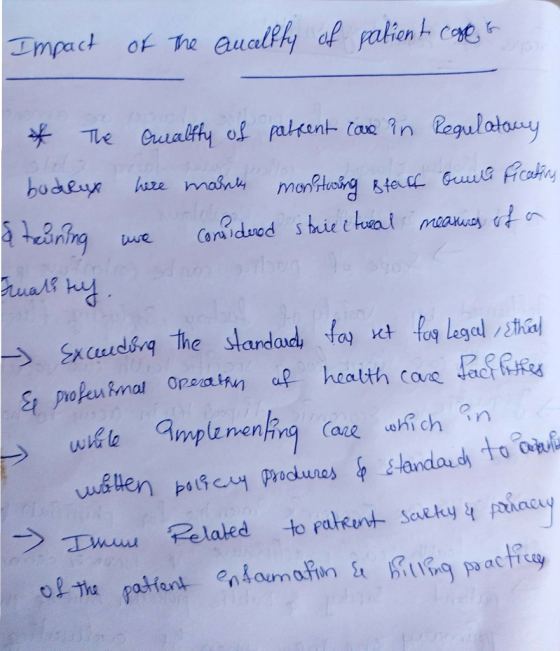 Impact of the ancelity of patient case 6 * The Qualtly of patient care in Regulatany budeux & tuning here ue many monitwing s