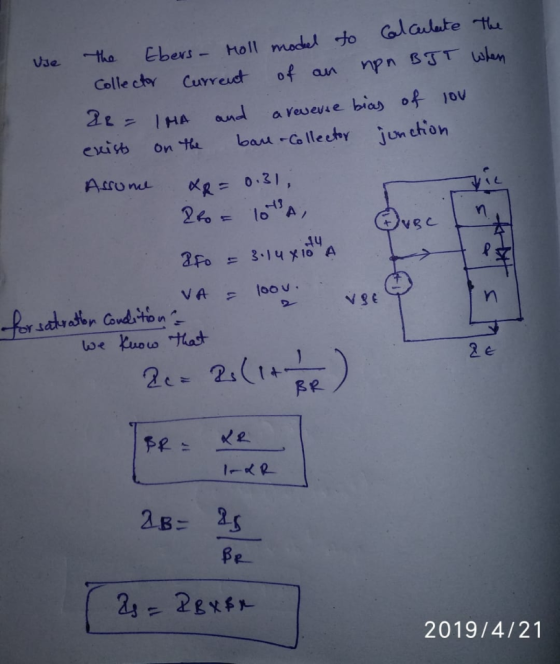 Colle cr Curreudt of an npn S3T wn exiso on Ha bau Golechy jun chon VAloov 28 2 2019/4/21