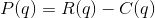 P(q)=R(q)-C(q)