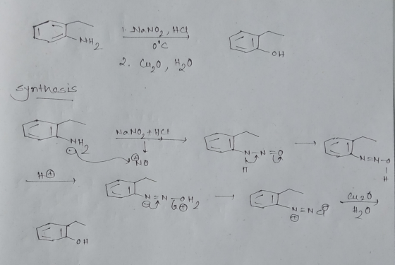 NH2 1. NaNO2, Hg 0°C 2. Cuo, H2O I OH synthasis NaNO₃ + HCl NH NH ET I N-N Rio AN -NEN- 1 H # NEN NGH2 Concepto Cuad H20 OH