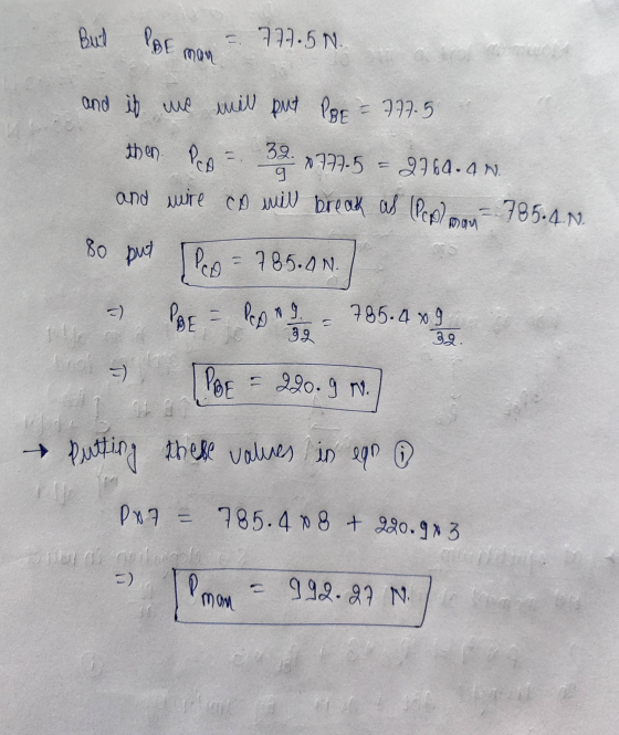 But PBE s. 777.5N mon we mill put PBE = 777.5 and it then Pico 39. 777-5 2964.4 N. and wire CA mil break as (Pep non 785.4.N.