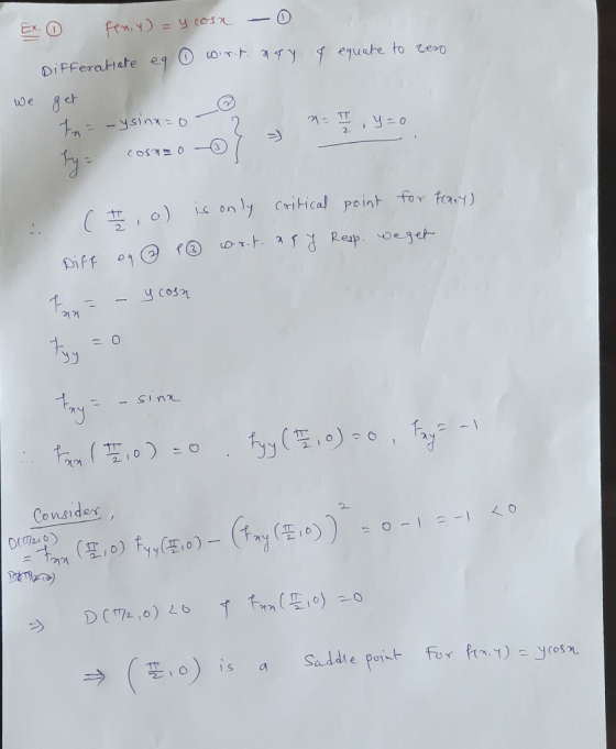DiPFeraHate e oT equate to ceao we fet 0) i on ly Critical point for fay) oT.t afdResp oeget Piff e 1 y cos O ny Consides 0 O