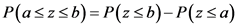 Plaszsb)=P(z 5b)- P(zsa)