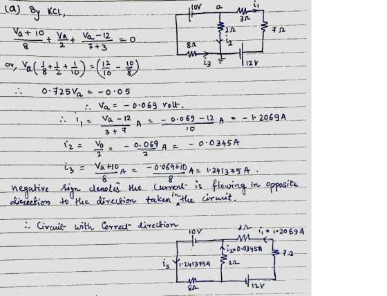 ΤΟΥ a LI s (a) By KCL,. Vat 10 M 31 an + Vat Va-12 20 8 2 7 + 3 81 mu 2.3 12 V ov, Yal? + + + + + 2) = (1 - 1) . 0.725va = -0