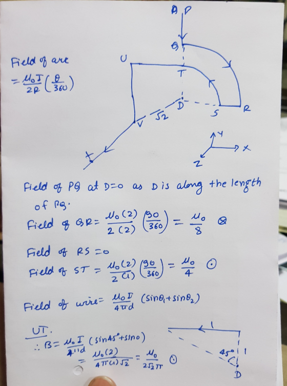 Field of are field of PQ at D=0 as dis along the length of Rs. field of BR= Field of RS zo Field of ST = Mold) ( ) - Home O F