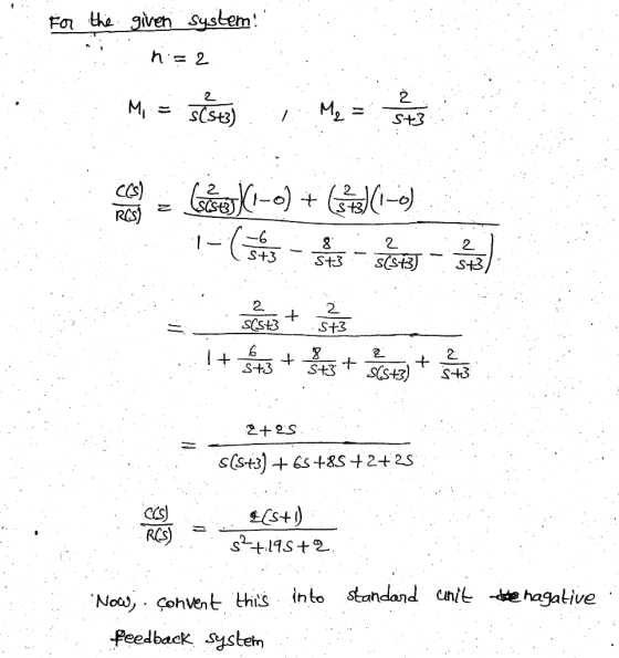 Fo he gveh System 2. 2 2. 2 2. 2+2S C(S RCS) s+t Noa). Convent this into standard crit hagative -feedback SMsten