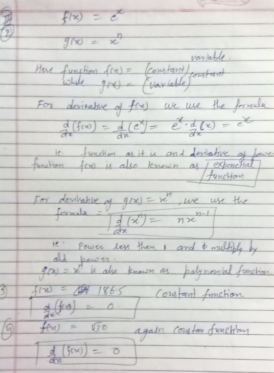 f(x) = 960 = x variable Here function fin) = (constant constant while groo- (variable) For derivative of fox) We use the form