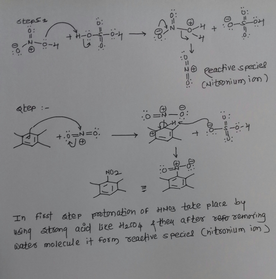 6tepSえ 0: :0 OCuitsnium ion) atep :- t: NO2 Th fast átep pooto) ation of 허N03 take place by Daten molecule it form-oeaohve sp