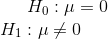 HO :μ = 0 H, :μ40