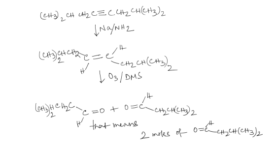 (est3 CH CH2C=CCH2 Chez INNH2 (CH3) CHCH2 ezét ng CH₂ CH(CH3) * L 03/DMS H (се, не у сого і секс, 2 moles of o=&CH2CH(CH3)2 t