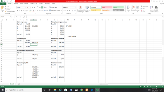 Froya Fabrikker xlsx - Excel (Product Activation Failed) ? - ox Sign in FILE REVIEW VIEW 2 AutoSumA , Copy EX H Bad Calculati