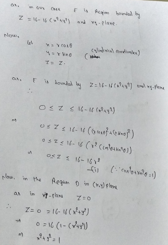 E NAgien boundadl by m ux Coue Z 16-16 C2y?and -lane. Now, Let calindrical ootivale) Y:YCOAO Z 2 xY-lan E ioundad bZ-16-1(hy