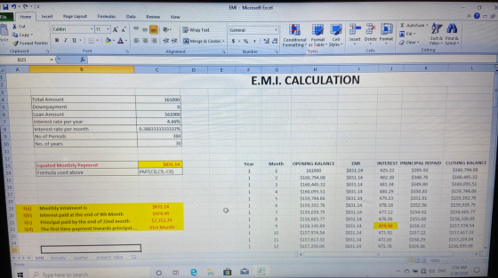 EMI - Microsoft Excel - - Home ox - File Insert Page Layout Formulas Data Review View Cut Σ AutoSum, General Wrap Text Merge