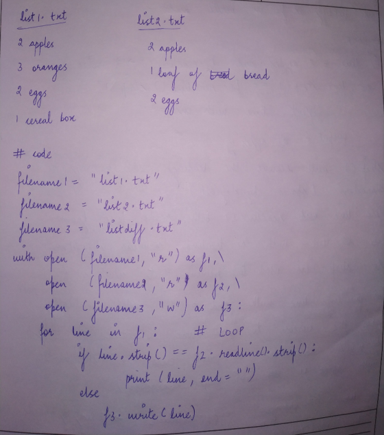 list 1. tut lista tut 2 apples 3 2 apples oranges eggs I cereal box I loaf of tread bread 2 2 eggs # code 3= list diff.tut