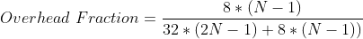 8 (N 1) 32 (2N -1) 8(N -1)) Overhead Fraction -