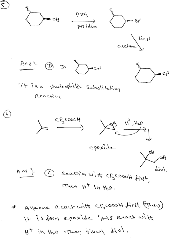 PBry KOH >104 By puridine I Lin acefone It is a Nucleophilic Reachay. subslikation cfg coooh Log HP, HO с epoxide -0% Auss- L