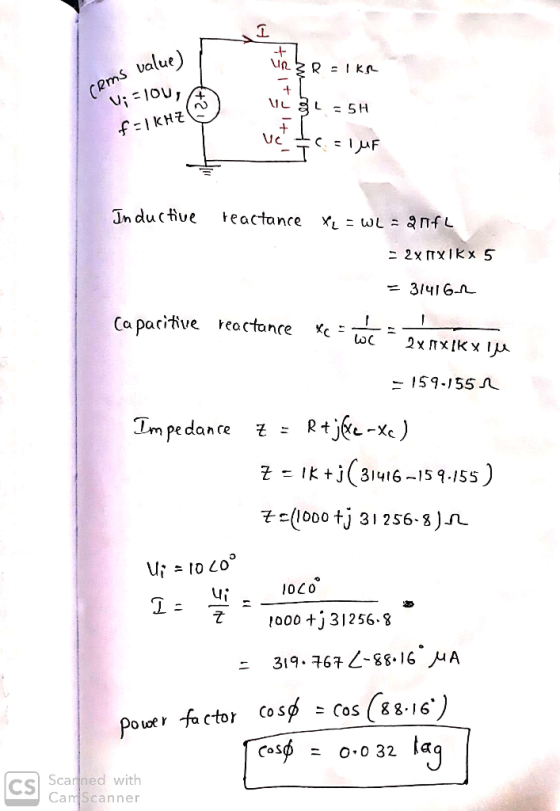 value) 1 Inductive reactance XL-ul-am-L - 159-155 Impe dance RtJel-XC 군 = IKİ 31416-159-55 OCO 000 j31256.8 319. 61 Z-88-16 A