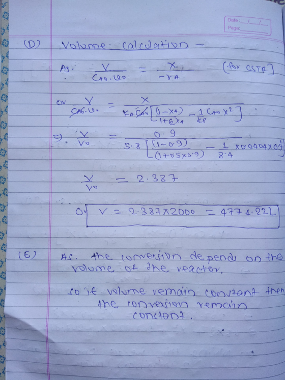 Date : / Page: AsY 2 「(1-09 2 32 V Vs 00一二.4334 22L ar the tonversion depend on condop